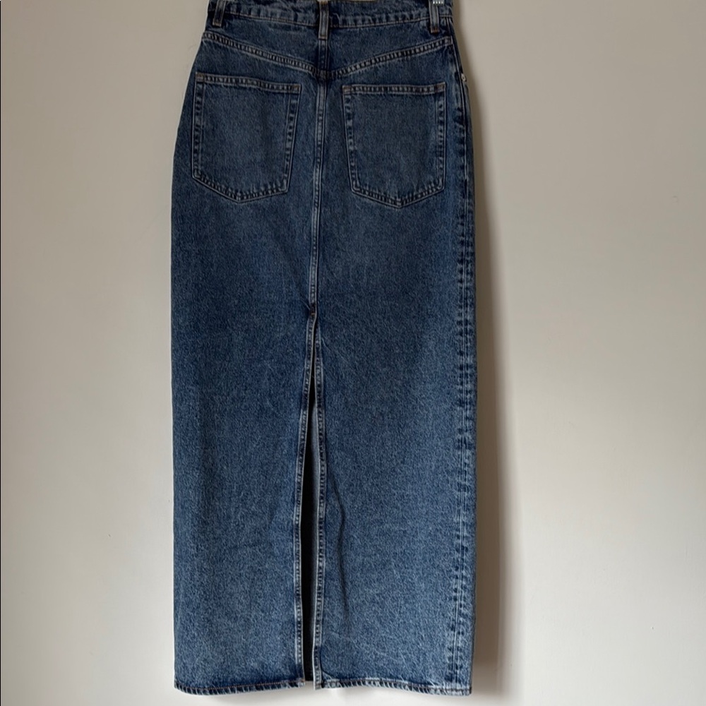 H&M Blue Pencil Skirt with Vintage Denim Look - Picture 5 of 5
